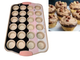 Molde 24 muffins antiadherente bicolor